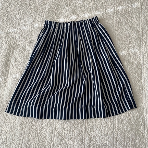 Women’s J Crew Striped Pleated Midi Skirt - Sz 0 - Picture 11 of 11